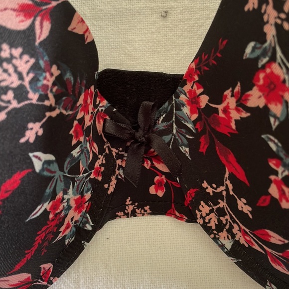 Adrienne Vittadini Studio Black Floral Bra Women's Size 38DD - Picture 2 of 8